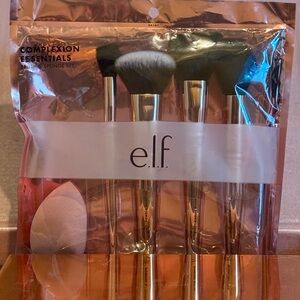 ELF Complexion Essentials Brush & Sponge Set - Black, White, and Gold